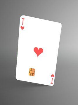 Sticker for a bank card &ldquo;Ace of Hearts&rdquo;