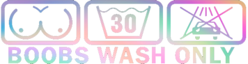 Holographic sticker for cars &ldquo;Boobs Wash Only&rdquo;