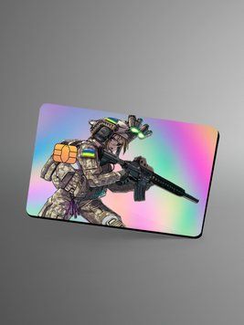 Holographic sticker for a bank card