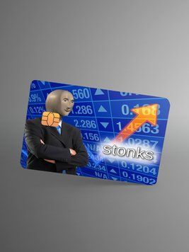 Sticker for bank card &ldquo;Stonks&rdquo;