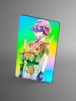 Holographic sticker for a bank card