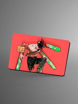 Holographic sticker for a bank card &ldquo;ChainSawMan&rdquo;