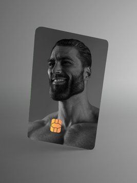 Sticker for a bank card &ldquo;Gigachad&rdquo;